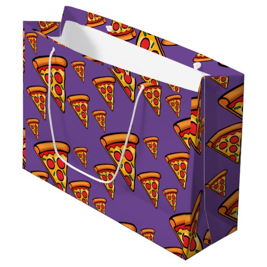 Pizza-ontwerp op vrijdag - Gift Bag - Groot Cadeauzakje (Voorkant Gekanteld)
