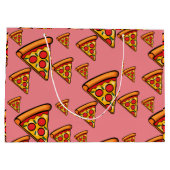 Pizza-ontwerp op vrijdag - Gift Bag - Groot Cadeauzakje (Achterkant)