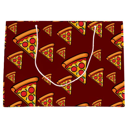 Pizza-ontwerp op vrijdag - Gift Bag - Groot Cadeauzakje (Voorkant)