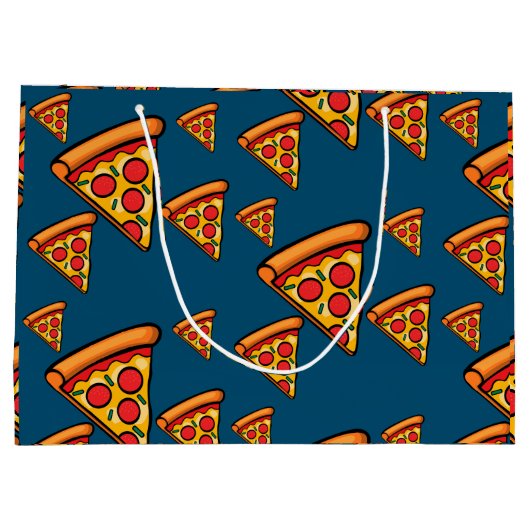 Pizza-ontwerp op vrijdag - Gift Bag - Groot Cadeauzakje (Achterkant)