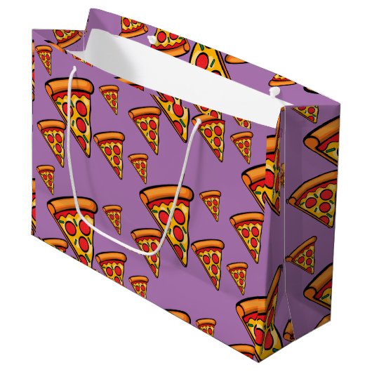 Pizza-ontwerp op vrijdag - Gift Bag - Groot Cadeauzakje (Voorkant Gekanteld)