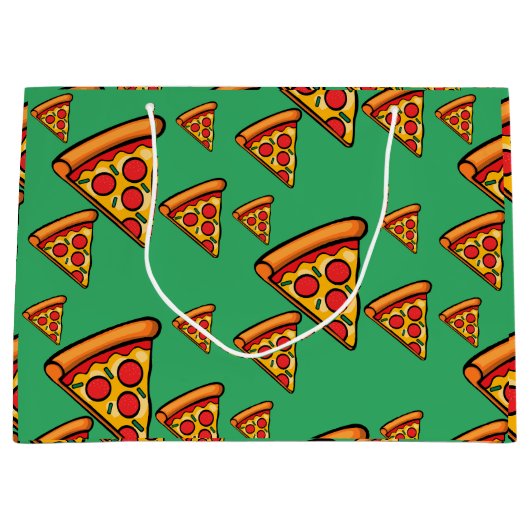 Pizza-ontwerp op vrijdag - Gift Bag - Groot Cadeauzakje (Voorkant)