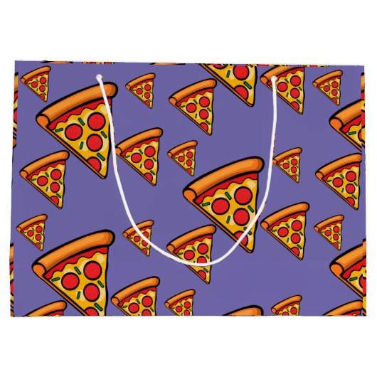 Pizza-ontwerp op vrijdag - Gift Bag - Groot Cadeauzakje (Achterkant)