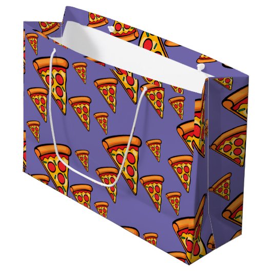 Pizza-ontwerp op vrijdag - Gift Bag - Groot Cadeauzakje (Voorkant Gekanteld)