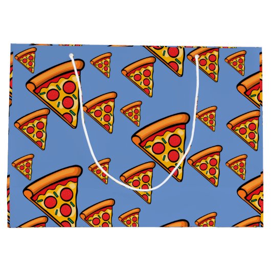 Pizza-ontwerp op vrijdag - Gift Bag - Groot Cadeauzakje (Achterkant)