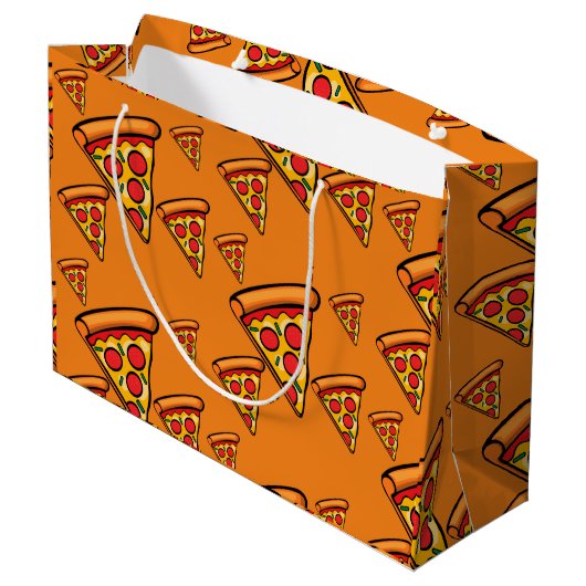 Pizza-ontwerp op vrijdag - Gift Bag - Groot Cadeauzakje (Achterkant Gekanteld)