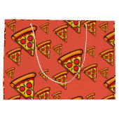 Pizza-ontwerp op vrijdag - Gift Bag - Groot Cadeauzakje (Achterkant)
