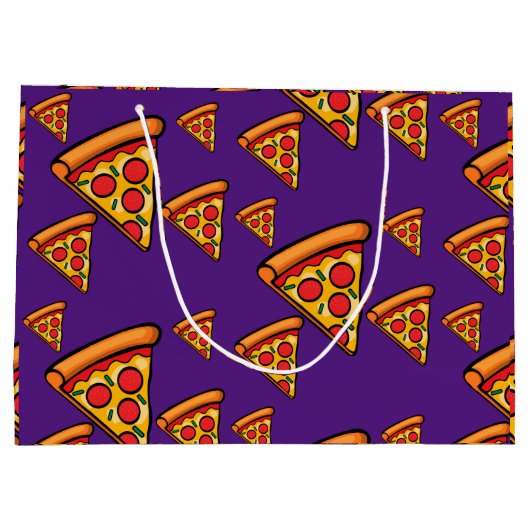 Pizza-ontwerp op vrijdag - Gift Bag - Groot Cadeauzakje (Achterkant)
