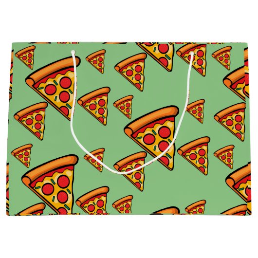 Pizza-ontwerp op vrijdag - Gift Bag - Groot Groot Cadeauzakje (Voorkant)