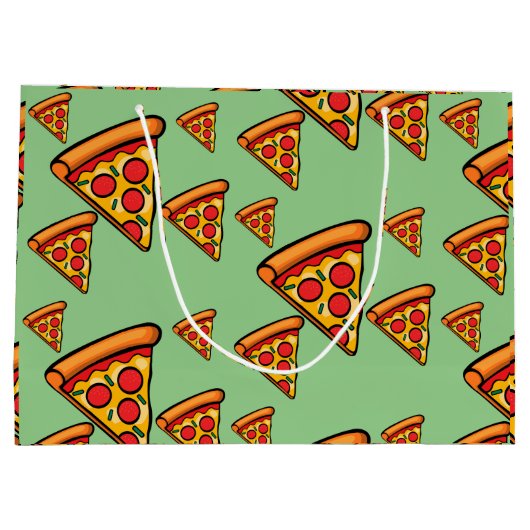 Pizza-ontwerp op vrijdag - Gift Bag - Groot Groot Cadeauzakje (Achterkant)