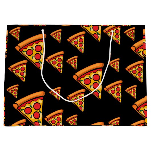Pizza-ontwerp op vrijdag - Gift Bag - Groot Groot Cadeauzakje (Voorkant)