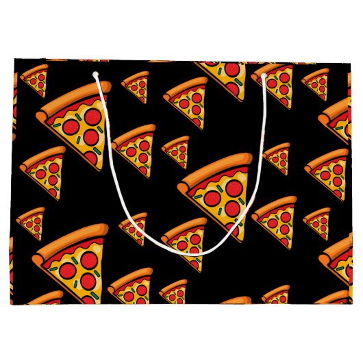 Pizza-ontwerp op vrijdag - Gift Bag - Groot Groot Cadeauzakje (Achterkant)