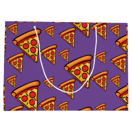 Pizza-ontwerp op vrijdag - Gift Bag - Groot Groot Cadeauzakje (Achterkant)