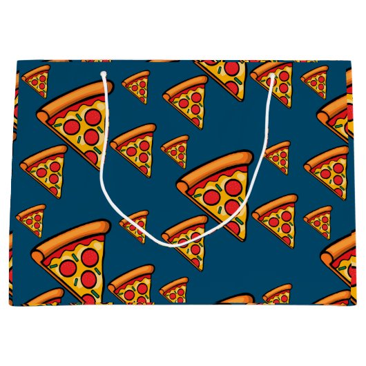 Pizza-ontwerp op vrijdag - Gift Bag - Groot Groot Cadeauzakje (Voorkant)