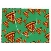 Pizza-ontwerp op vrijdag - Gift Bag - Groot Groot Cadeauzakje (Achterkant)
