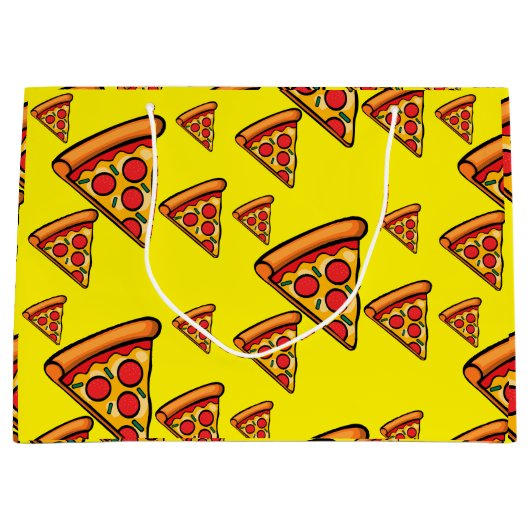 Pizza-ontwerp op vrijdag - Gift Bag - Groot Groot Cadeauzakje (Voorkant)