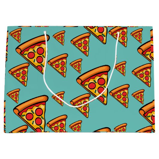 Pizza-ontwerp op vrijdag - Gift Bag - Groot Groot Cadeauzakje (Voorkant)