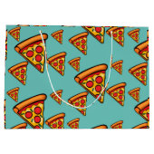 Pizza-ontwerp op vrijdag - Gift Bag - Groot Groot Cadeauzakje (Achterkant)