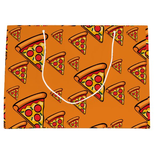 Pizza-ontwerp op vrijdag - Gift Bag - Groot Groot Cadeauzakje (Voorkant)