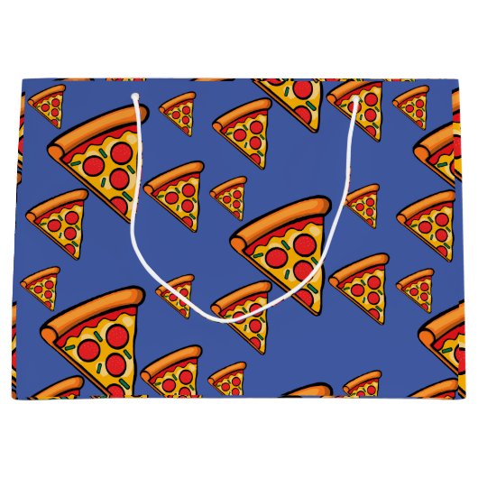 Pizza-ontwerp op vrijdag - Gift Bag - Groot Groot Cadeauzakje (Voorkant)