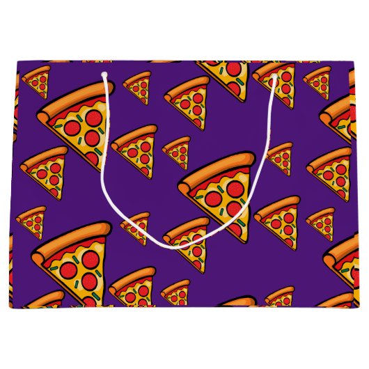 Pizza-ontwerp op vrijdag - Gift Bag - Groot Groot Cadeauzakje (Voorkant)