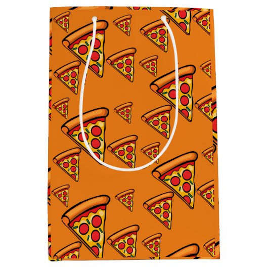 Pizza-ontwerp op vrijdag - Gift Bag - Middelgroot Medium Cadeauzakje (Voorkant)
