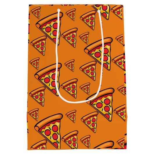 Pizza-ontwerp op vrijdag - Gift Bag - Middelgroot Medium Cadeauzakje (Achterkant)