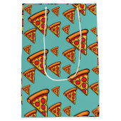 Pizza-ontwerp op vrijdag - Gift Bag - Middelgroot Medium Cadeauzakje (Achterkant)