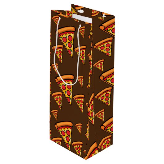 Pizza-ontwerp op vrijdag - Gift Bag - Wijn Cadeautas (Voorkant Gekanteld)