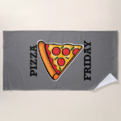 Pizza-ontwerp op vrijdag - Handdoek (Voorkant)