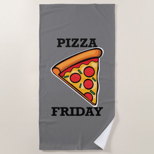 Pizza-ontwerp op vrijdag - Handdoek (Voorkant)