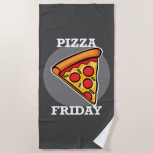 Pizza-ontwerp op vrijdag - Handdoek