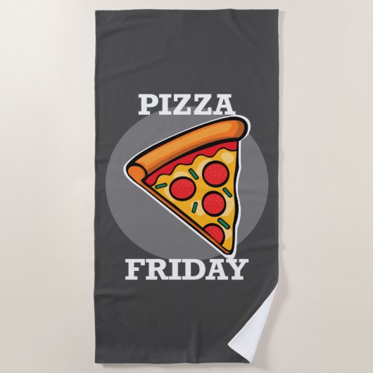 Pizza-ontwerp op vrijdag - Handdoek (Voorkant)