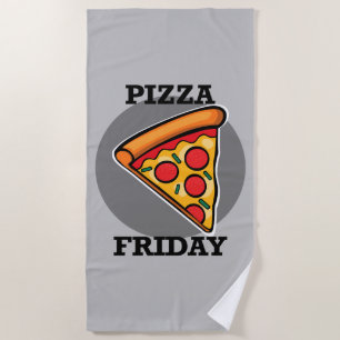 Pizza-ontwerp op vrijdag - Handdoek