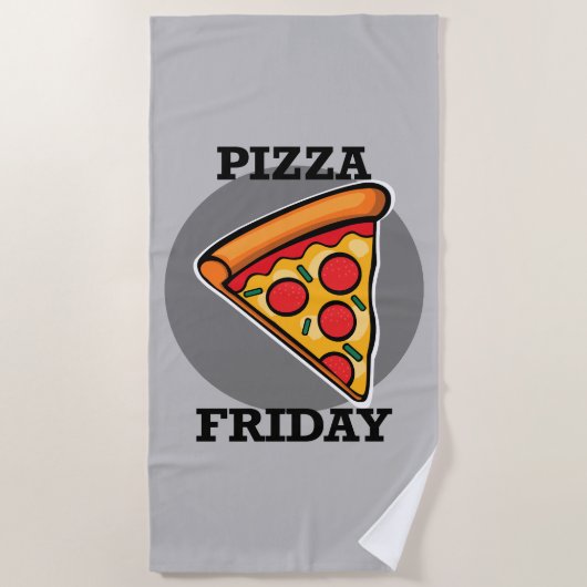 Pizza-ontwerp op vrijdag - Handdoek (Voorkant)