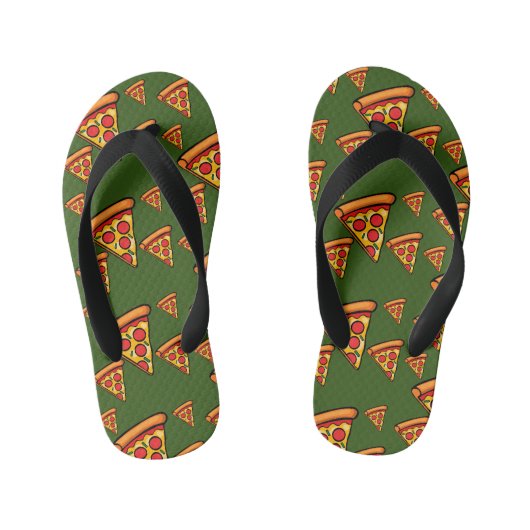 Pizza-ontwerp op vrijdag - Kinder Teenslippers (Voetbed)