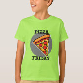 Pizza-ontwerp op vrijdag - Kinderen Basic T-Shirt (Voorkant)