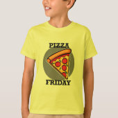 Pizza-ontwerp op vrijdag - Kinderen Basic T-Shirt (Voorkant)