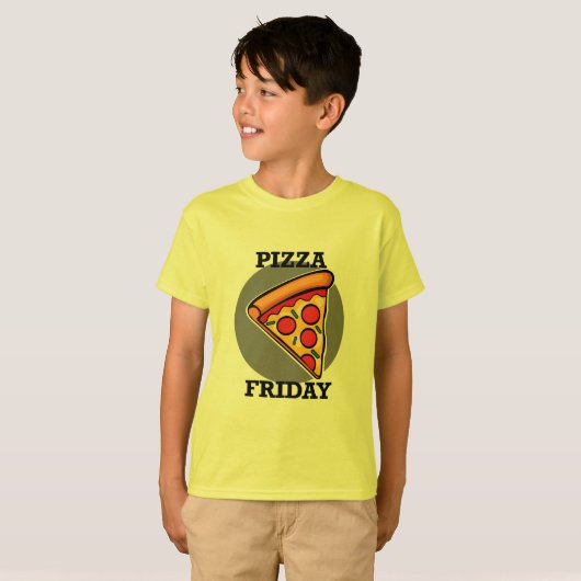 Pizza-ontwerp op vrijdag - Kinderen Basic T-Shirt (Voorkant volledig)