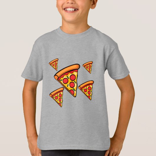 Pizza-ontwerp op vrijdag - Kinderen Basic T-Shirt (Voorkant)