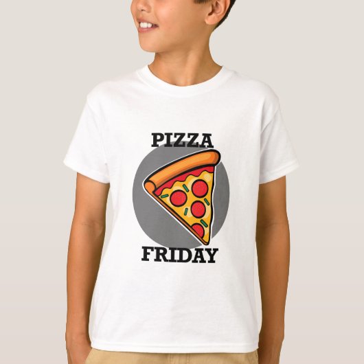 Pizza-ontwerp op vrijdag - Kinderen Basic T-Shirt (Voorkant)