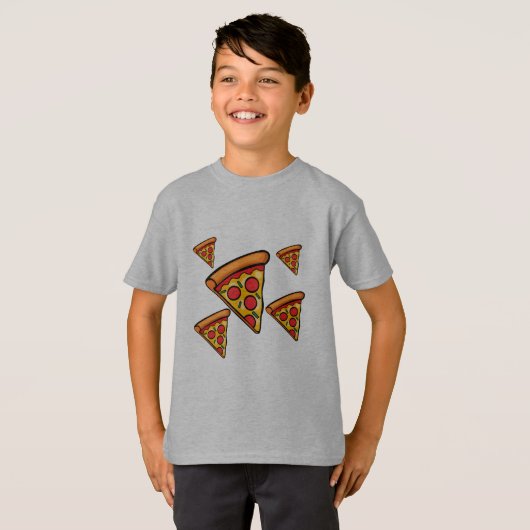 Pizza-ontwerp op vrijdag - Kinderen Basic T-Shirt (Voorkant volledig)