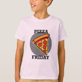 Pizza-ontwerp op vrijdag - Kinderen Basic T-Shirt (Voorkant)