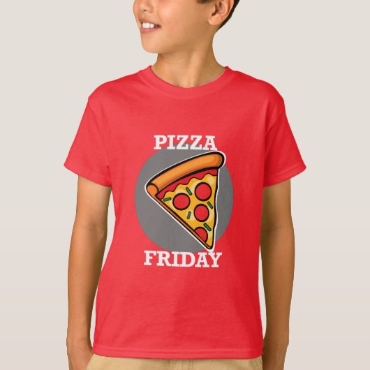 Pizza-ontwerp op vrijdag - Kinderen Basic T-Shirt (Voorkant)