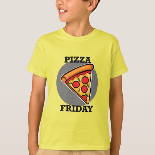 Pizza-ontwerp op vrijdag - Kinderen Basic T-Shirt (Voorkant)