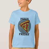 Pizza-ontwerp op vrijdag - Kinderen Basic T-Shirt (Voorkant)