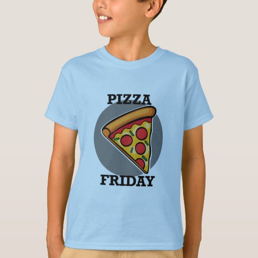 Pizza-ontwerp op vrijdag - Kinderen Basic T-Shirt (Voorkant)