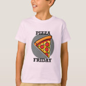 Pizza-ontwerp op vrijdag - Kinderen Basic T-Shirt (Voorkant)