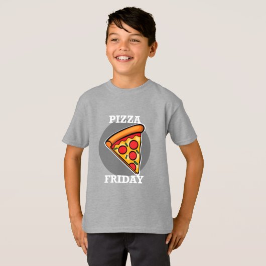 Pizza-ontwerp op vrijdag - Kinderen Basic T-Shirt (Voorkant volledig)