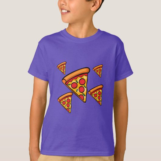 Pizza-ontwerp op vrijdag - Kinderen Basic T-Shirt (Voorkant)